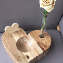 Herz Rosen Vase liegend